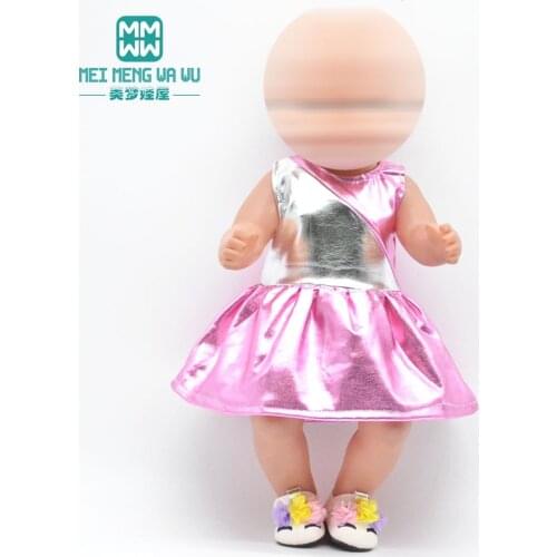 Doll Clothes Sequined princess dress for 43 cm toy new born doll baby 18 Inch American doll Girls gift