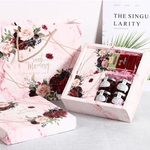 Square Gift Box Set Hand Gift Bag Packaging Carton Wedding Party Packaging Box Set Gift Packaging Carton Set