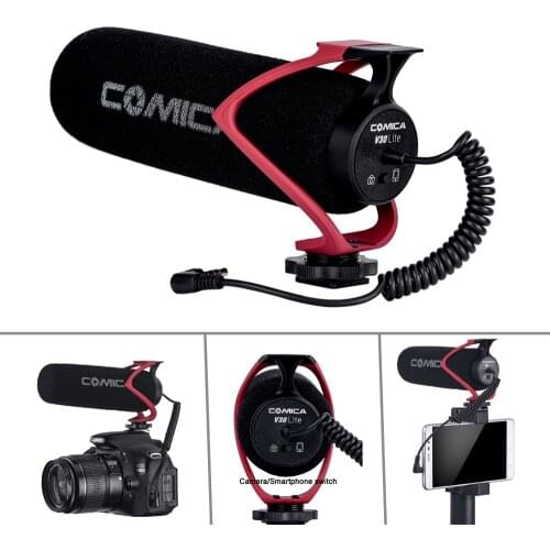 COMICA V30 LITE Cardioid Video Conference Microphone Interview MIC w/ Shock-Mount for Canon Nikon Sony Camera Smartphone iPhone