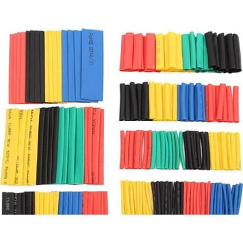 164Pcs/Boxed Heat Shrink Tube Kit Shrinking Assorted Polyolefin Insulation Sleeving Heat Shrink Tubing Wire Cable 8 Sizes 2:1