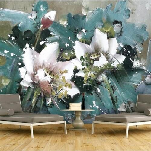 Bedroom Wall Art Floral Wall Mural Flowers Oil Painting 3d Wallpaper Restaurant Paintings for Living Room Dining Room Wall Art