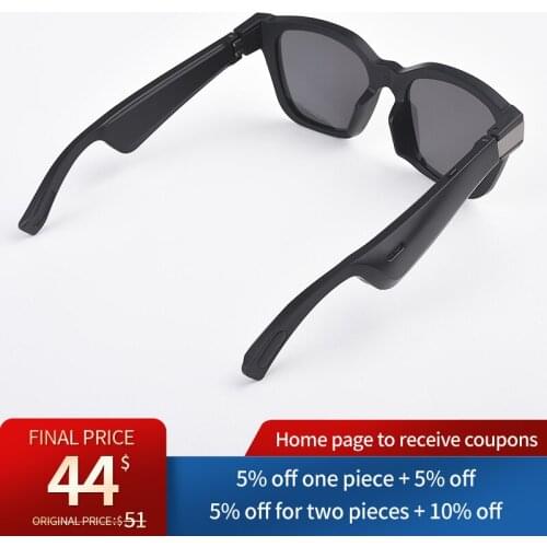 Hampool Bone Conduction Earphone Glasses with Speaker Wireless Bluetooth Smart Audio Headphone Sunglasses