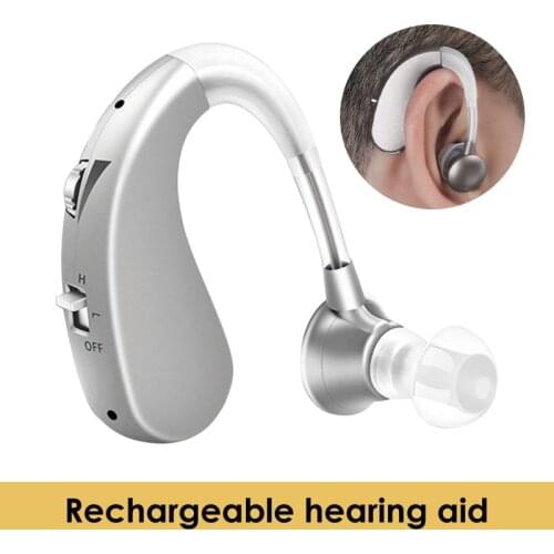 Rechargeable Hearing Aids USB Earphone Sound Amplifier Wireless Ear Aid for Elderly Moderate Severe Hearing Loss Portable Aid