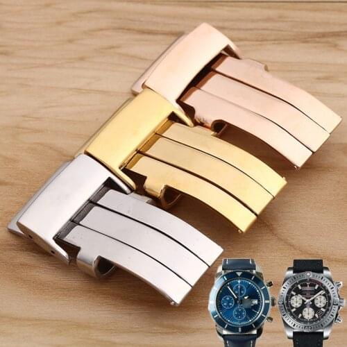 Watchband Stainless Steel Metal Clasp For Breitling Series Watch 20 22mm Belt Buckle Deployment Watch Clasp Watch Accessories