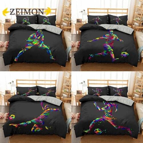 ZEIMON Luxury Basketball Football Printed Bedding Set For Queen King Size Quilt Cover Pillowcase Sport Duvet Cover Sets For Home