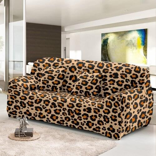 Leopard Print High stretch 1/2/3/4 seats Sofa Cover Soft Non-slip Slipcover For Dining Home Living Room Hotel Decoration
