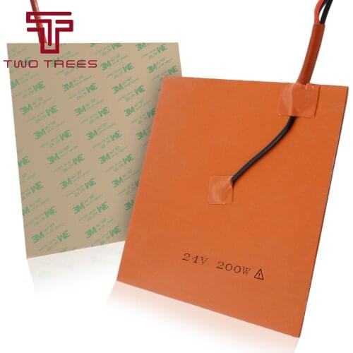 12V/24V/220 200x200/300x300mm Silicone Heated Bed Heating Pad Waterproof Square Rubber Heat Mat 1.5mm for Ender-3 cr10 hot bed