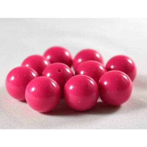 Solid Color DIY Plastic Spacer Beads Wholesale Jewelry Accessories Acrylic Loose Round Bead 6.8.10.12.14mm Rose Red YK-08