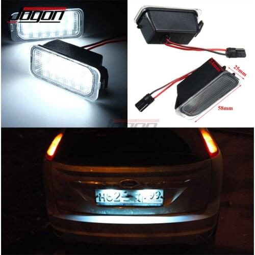 2pcs Car LED Number License Plate Light For Ford FOCUS MK II FIESTA MK VII MONDEO MK IV KUGA S-MAX 2008-2019 Turn Signal Lamps