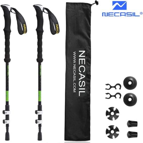 2PCS/LOT Trekking Poles cane Adjustable Hiking Walking Stick Lightweight Aluminum 7075 - Quick Adjust Flip-Lock Padded Strap