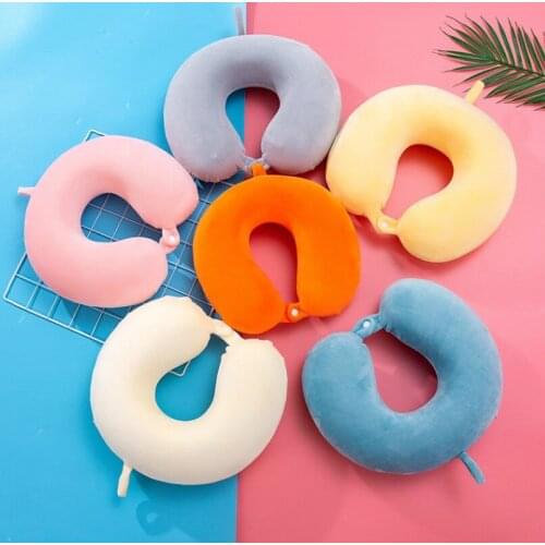 1pcs Memory Foam U-shaped Pillows Folding Slow Rebound Neck Pillow Airplane Car Travel Outdoor neck Support Headrest Nap Cushion