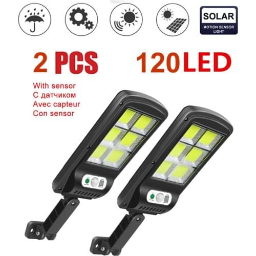 2pcs tabular oblong Outdoor Solar LED Street Light IP65 Waterproof Wall Lamp Remote Control Upgrad Lantern Garden Square Highway