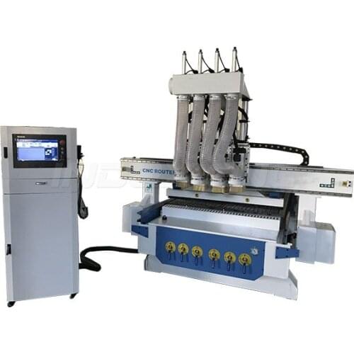 Three heads vacuum wood process table atc wood router cnc 1325