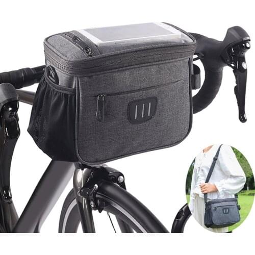 Bicycle Handlebar Bag Waterproof MTB Bike Front Frame Storage Bag As Shoulder Backpack 5L Big Capacity Cycling Basket Panniers