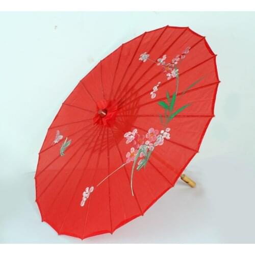 High quality 1pcs Length 54cm size hand-painted flower design 8 Colors decorative Chinese Children umbrella Folk Art parasol