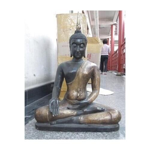 Xd 002983 25 Inch China copper bronze gild carved finery Buddhism Thailand buddha statue