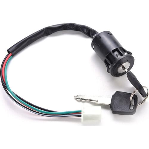 New 1 PC Universal 4 Pin Ignition Key Switch Motorcycle Ignition Switch Key For ATV Start Ignition Switch Lock Key