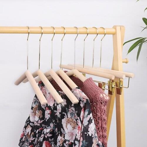 10pcs/lot Natural Wooden Clothes Hanger for Kids Adult Solid Wood Coat Hangers Garment Shop Display Rack