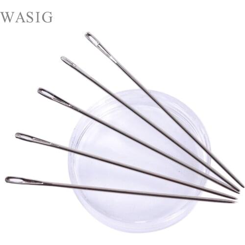 12PCS 6cm "I" Shape Straight Weft Weaving/Sewing Needles for DIY Hair Extensions Brazilian Human Hair Weft Hair Tools