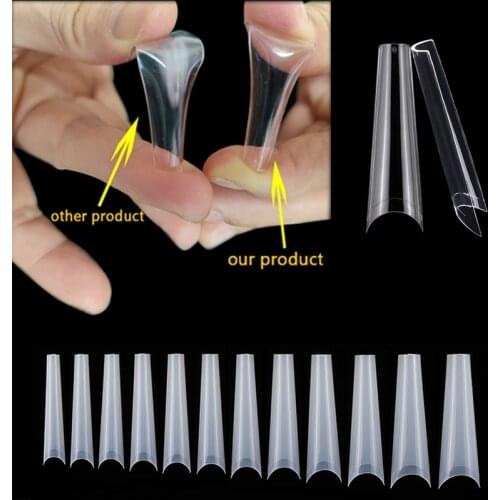 120Pcs Clear/Natural Half Cover French Artificial Fake Nail Manicure Salon Extension Sharp Acrylic Nails Stiletto Tips