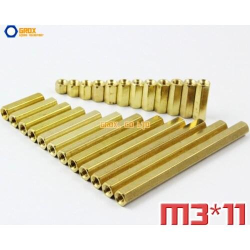 150 Pieces Brass M3 x 11mm Female PCB Motherboard Standoff Spacer