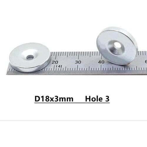 20pcs-200pcs lot NdFeB Magnet 18*3 Hole 3 N35 Strong mm D Countersunk Magnet 18x3 Permanent Magnet 18x3-3 18mm x 3mm