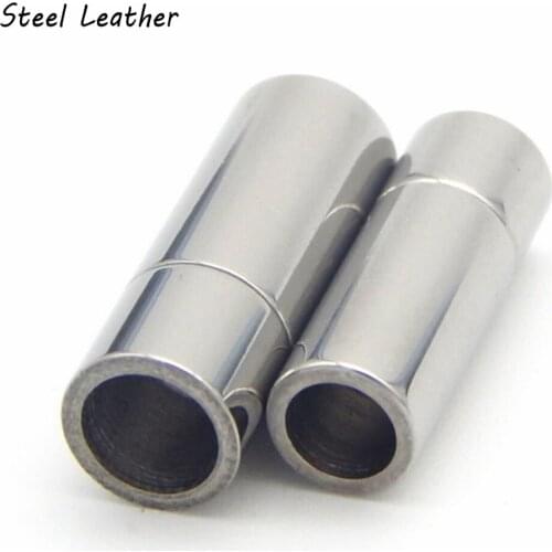 20pcs/lot custom logo hole:2/3/4/5/6/7/8mm magnetic Clasps Leather Cord Bracelet Connectors For DIY Jewelry Making Accessories