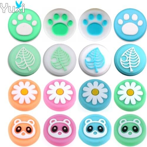 YuXi 4pcs for Nintend Switch Lite Joy-Con Animal Crossing Analog Thumb Grip for Swith NS JoyCon Controller Joystick Cap
