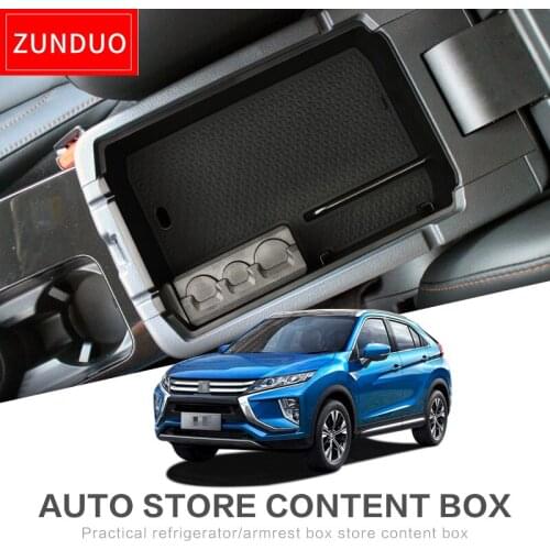 ZUNDUO Car central armrest box For MITSUBISHI ECLIPSE CROSS 2018-2019 Interior Coin storage Accessories Stowing Tidying ABS+PVC
