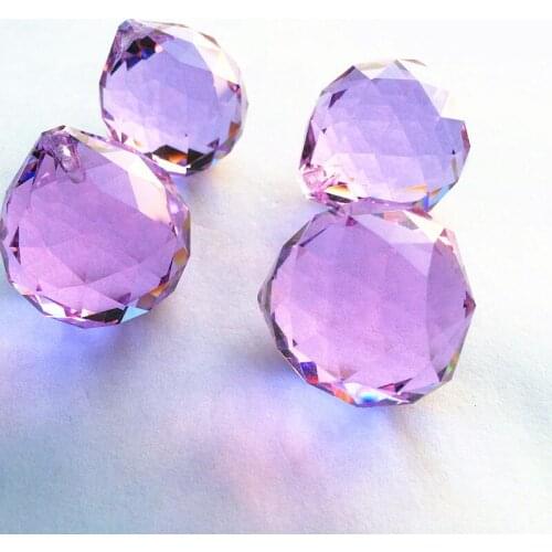 Free Shipping 102pcs/lot 30mm Lilac color Crystal lighting ball, crystal chandelier ball, crystal curtain pendant parts