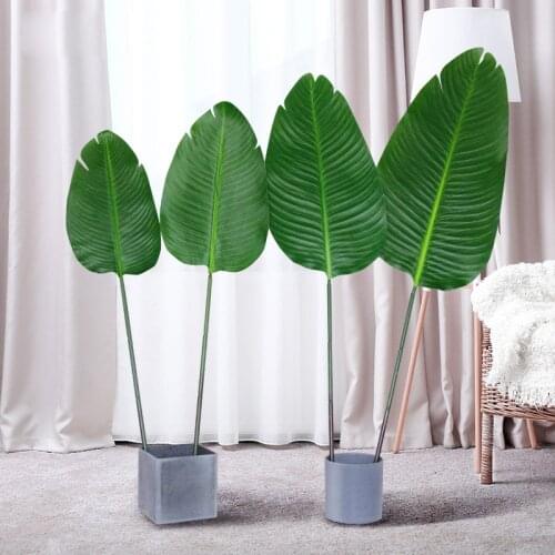 80cm98cm Artificial Large Banana Leaf Tropical Green Plants Indoor and Outdoor Palm Tree Leaves Wedding Hotel Office Home Decor