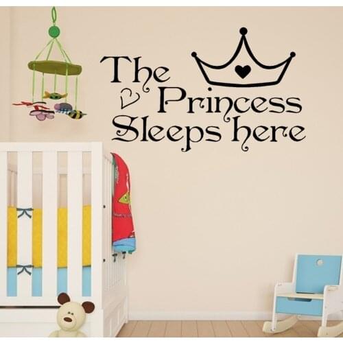Home Wall Art Princess Sleeps Here Wall Decals Home Decor Wall Art Quote Bedroom Wallpaper Wall Sticker