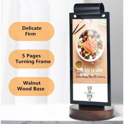 Flip A6 Pages Double Sided t Shape Table Top Sign Holder Menu Document Picture Flyer Ad Photo Frame Display Stand