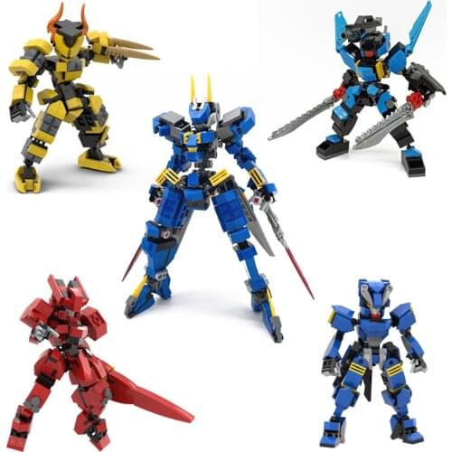 Action Figure Building Blocks Toys For Children Anime Armor Warrior Dolls Assembling Bricks Kids Toy Robots Soldier Model Dolls