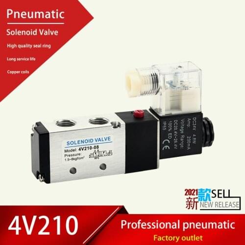 Solenoid Valve 4v210 Normally Closed Type AC220V110V DC24V12V Coil Volt Pneumatic Directional Control 2 Position 5 Port