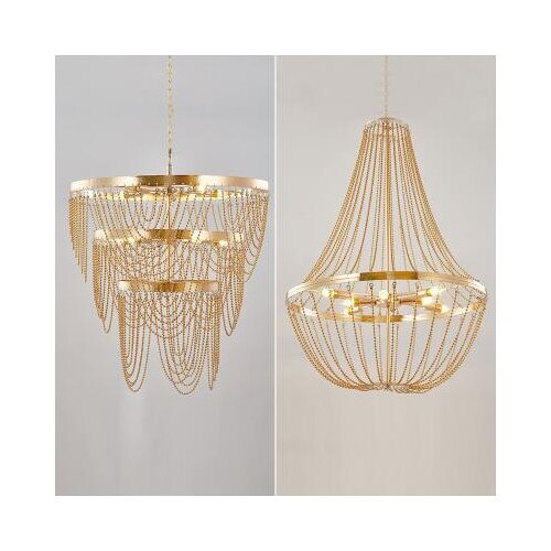 European wedding, sub iron crystal chandelier, landing table lamp, Wedding Guide photography props, pearl curtain lighting