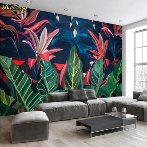 Beibehang Retro tropical rain forest banana leaves Custom Photo Wallpaper Living Room Backdrop Wall Murals Wall Paper Home Decor