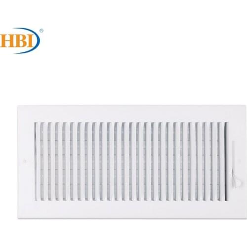 HBI 1-Way W14"xH6" Straight-Blade Ventilation Grille Air Outlet Valve Air Supply Register Air Vent Cover Steel Ceiling/Sidewall