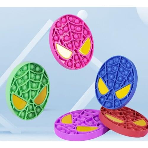 Spiderman Push Pops Bubble Sensory Toy Autism Needs Squishy Stress Reliever Toys Adult Kid Funny Anti-stress Pops It Fidget Reli