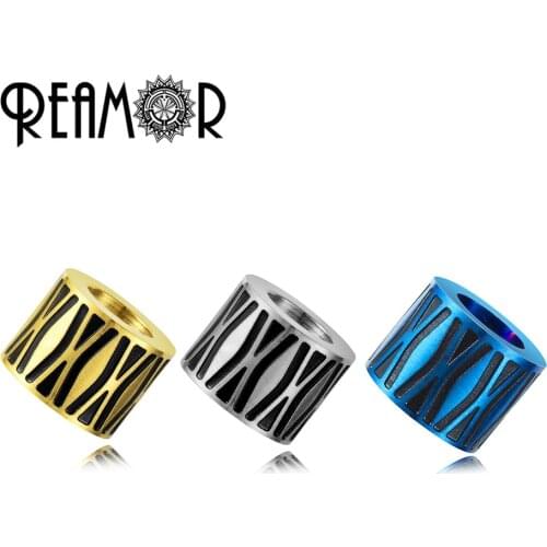 REAMOR DIY Metal Charms Beads Stainless Steel Big Hole Plating Collection Beads For Jewelry Making Necklaces Bracelet Wholesale