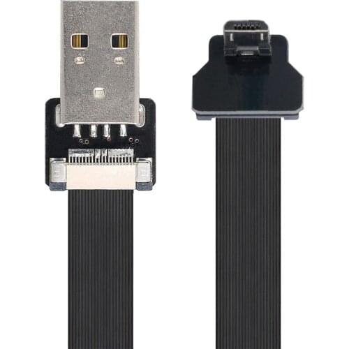 Xiwai Type-A USB 2.0 Male to Micro USB 5Pin Male Data Flat Slim FPC Cable for FPV & Disk & Phone