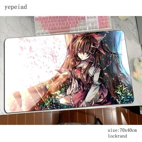 Touhou mousepad gamer locked edge 70x40cm gaming mouse pad large thick notebook pc accessories laptop padmouse ergonomic mat