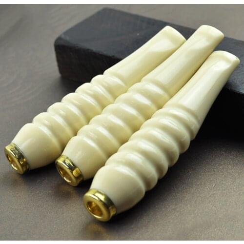 1 Pcs Horn Filter Smoke Pipes Cigarette Pipes Tobacco Pipe Standard Thread Nostalgic Smoking Pipe Mouthpiece Cigarette Holder