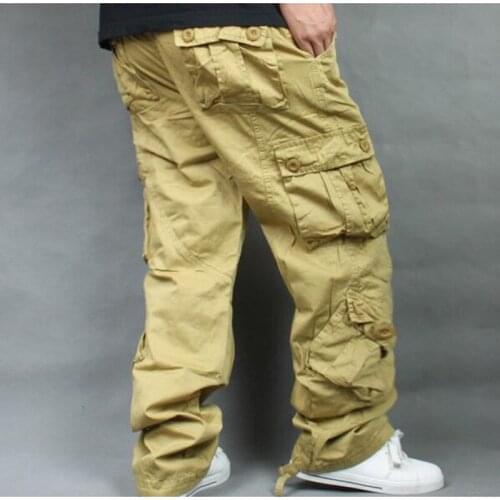 Plus Size 5XL 6XL 7XL Cargo Pants Overalls Hip Hop Mens Cotton Trousers Hiphop Men Baggy Casual Pants