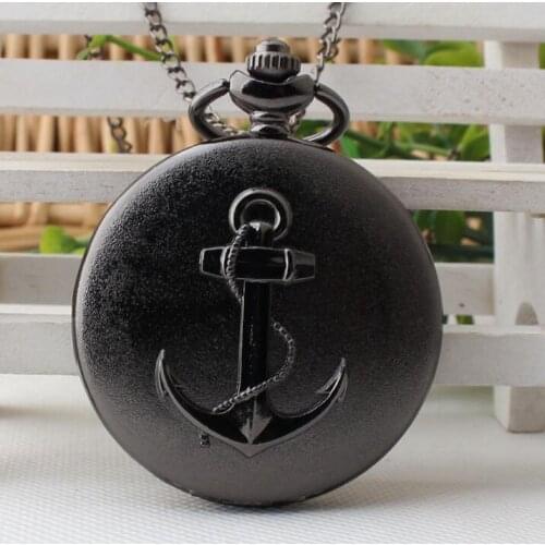 Antique Black Ship Tuo Mens and womens fashion quartz steampunk Necklace Pocket Watch Gift watches Pl119