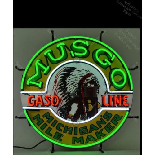 NEON SIGN For Musgo Gasoline NEON Bulbs Lamp India Girl GLASS Windows Garage Wall Sign Neon Light Signs for Store Tube Neon Shop
