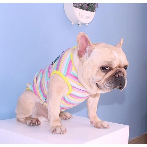 Tiger Dog New Summer Dog Clothes Soft T-shirt Thin Vest Striped Round Neck For Small Medium Corgi Teddy Dog Puppy Pet Clothing