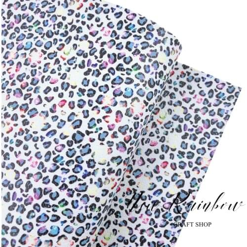 New Rainbow 30x138cm/Roll Animal Skin Leopard Purple Lichit Faux Leatherette Perfect For Making Bows, Earrings, Accessories