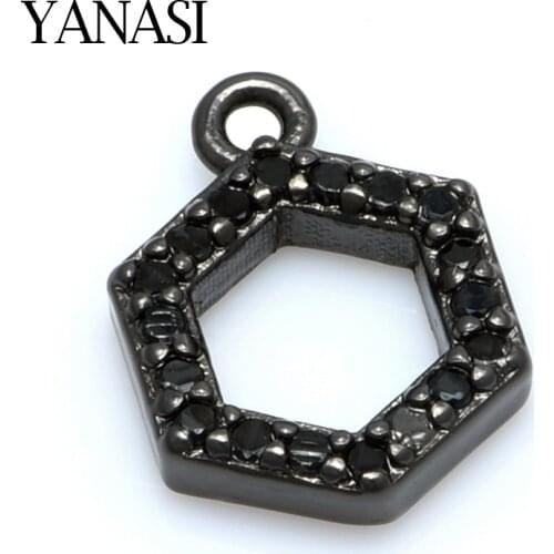 Charm Black Small Metal Lucky Charms Accessories for Bracelet Earrings Jewelry Making 10*7mm