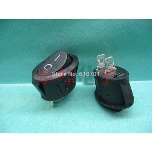 AC 6A/250V 10A/125V 2 Pin SPST ON/OFF Snap in Oval Boat Rocker Switch x 10pcs